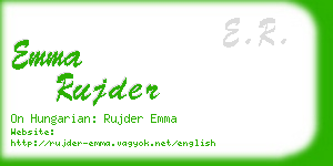 emma rujder business card